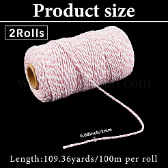 2 рулон ниток для макраме из хлопка в два сложения&nbsp;MAKN-CY0001-01C