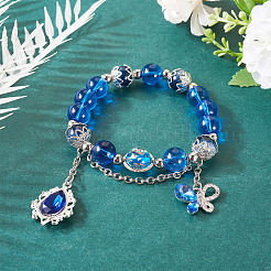 Armbänder aus Glas- und Legierungs-Strassperlen&nbsp;BJEW-TA00544