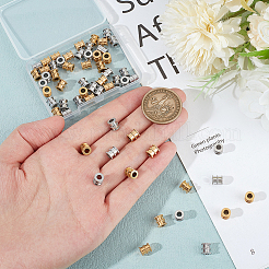 60 шт. 2-х цветные бусины из нержавеющей стали 201 STAS-UN0052-07