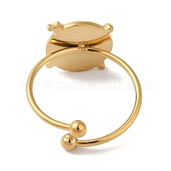 Ионное покрытие (ip) 304 нержавеющая сталь плоские круглые со звездой открытые манжеты кольца для женщин&nbsp;RJEW-M167-02G