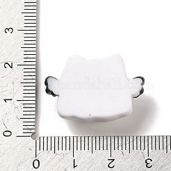 ハロウィーン不透明樹脂デコデンカボション  猫の形  ホワイト  18x26x8mm&nbsp;CRES-R201-02F