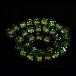 Светящиеся стеклянные бусины ручной работы из фольги&nbsp;LAMP-K039-42