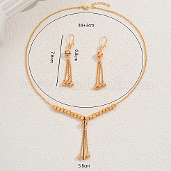 Наборы ожерелий и серег с кисточками из круглых железных бусин для женских вечеринок YL3533