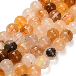 Натуральный желтый гематоидный кварц/золотые целебные кварцевые бусины нити&nbsp;G-F820-K03-10mm