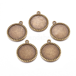 Colgante de estilo tibetano cabochon ajustes&nbsp;TIBEP-K020-30AB-NF