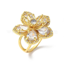 Кольца-манжеты из латуни с прозрачным кубическим цирконием для женщин&nbsp;RJEW-S621-01G