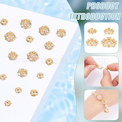 16 шт. 4-х стилевые латунные колпачки для бусин из кубического циркония&nbsp;KK-BC0013-52