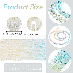 10 нить прозрачных стеклянных бусин градиентного цвета&nbsp;GLAA-SC0002-04A