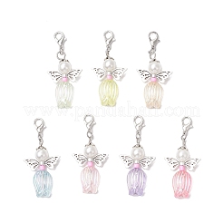 Подвеска в виде круглой бусины из стеклянного жемчуга в виде ангела HJEW-JM03334