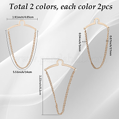 4 шт. 2 цвета латунные подвесные цепи булавки для воротника зажимы для галстука&nbsp;AJEW-SC0004-03