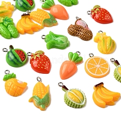 24шт 12 стиля непрозрачные подвески из смолы&nbsp;RESI-FS0002-07