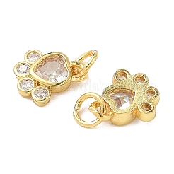 Messing-Anhänger mit Pavé-Zirkonia und Pfotenabdruck&nbsp;KK-I355-17G-06