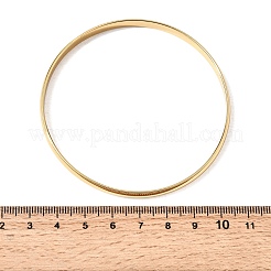 304ステンレススチール製プレーンバングル（女性・男性用）  イオンプレーティング（ip）  長持ちメッキ  ゴールドカラー  内径：2.68インチ（6.8cm）&nbsp;BJEW-Z167-01G-04