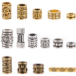 150 Stück 15 Stile Perlen aus Zinklegierung im tibetischen Stil&nbsp;FIND-SC0019-97
