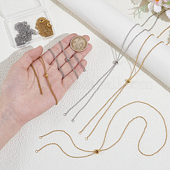 10 шт. 2 цвета регулируемый слайдер из нержавеющей стали 304 изготовление ожерелья&nbsp;NJEW-NB00009