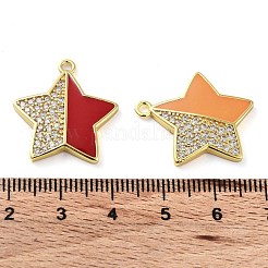 Латунные микропаве прозрачные подвески с фианитом&nbsp;KK-F871-09G