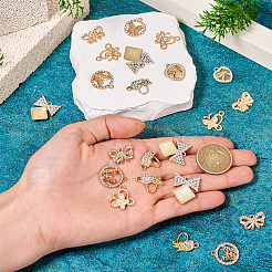 24шт 6 стиля подвески из сплава с кристаллами и стразами FIND-TA0006-20LG