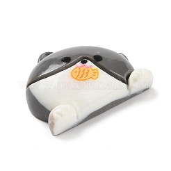 Simpatico gatto mangia pesce cabochon decoden in resina opaca&nbsp;CRES-Q220-03D