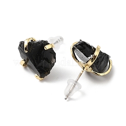 Aretes de obsidiana natural en bruto en bruto&nbsp;EJEW-R148-01LG-03
