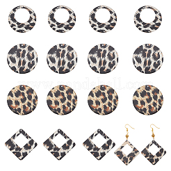 24шт 4 стиля прозрачные акриловые подвески TACR-AR0001-13