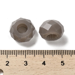 レジンヨーロピアンビーズ  大穴ビーズ  多面カット  ロンデル  スレートグレイ  13.5x8mm  穴：5.5mm&nbsp;RESI-B020-06I