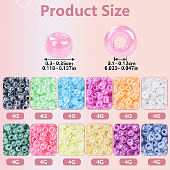 48 г двухцветные прозрачные стеклянные бусины&nbsp;SEED-YW0002-72