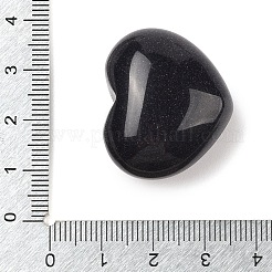 合成ブルーゴールドストーンラブハートストーン  レイキバランシング用のポケットパームストーン  24~25.5x30x15~17mm&nbsp;G-I367-03K