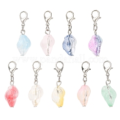 9 шт. подвесных украшений в виде стеклянной раковины HJEW-JM04153