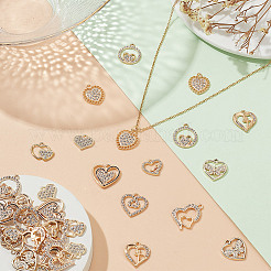 40шт 10 стиля подвески из сплава со стразами ALRI-AR0001-10