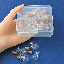 15 шт. 15 стиля мини-контейнеры для бутылок из боросиликатного стекла BOTT-YW0001-01