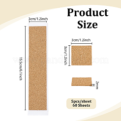 自己接着コルクシート  正方形  155x30x2mm  スクエア：30x30mm  5pcs /シート&nbsp;DIY-WH0816-097G