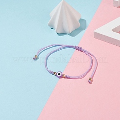 Плетеный браслет из бисера сглаз из смолы BJEW-JB08491