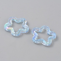 透明なアクリルパーツ  スター  コーンフラワーブルー  30x30x5mm  穴：1.8mm&nbsp;OACR-TAC0013-09A