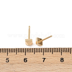 女性のための真鍮のスタッドピアス  コーン  18KGP本金メッキ  4x4mm&nbsp;EJEW-G441-02G