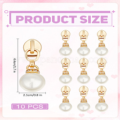 10 шт. слайдеры-молнии из сплава и круглой смолы с имитацией жемчуга&nbsp;AJEW-LP0006-95