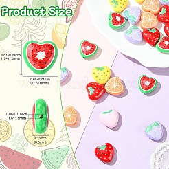 30 шт. 6 стиля непрозрачные акриловые бусины с принтом в виде сердца&nbsp;FIND-CJ0004-62