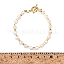 Armbänder aus natürlichen Süßwasserzuchtperlen und galvanisierten&nbsp;BJEW-JB14070