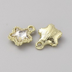 ガラスチャーム  軽金合金の発見  スターのチャーム  透明  13x10.5x4mm  穴：2mm&nbsp;GLAA-TAC0004-07LG-A03
