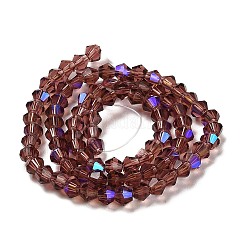 Прозрачные стеклянные бусины гальваническим пряди GLAA-F029-4mm-D05