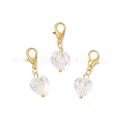 Стеклянные подвесные украшения в форме сердца HJEW-JM03770-02