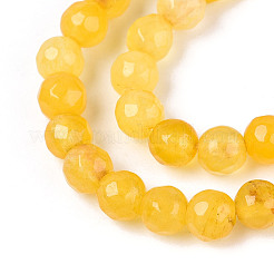 Окрашенные природные белый нефрит бисер пряди&nbsp;G-T139-4mm-60-05