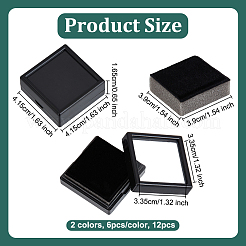 2 Farbe quadratische Aufbewahrungsboxen für lose Diamanten aus Acryl mit sichtbarem Fenster&nbsp;CON-OC0001-74A