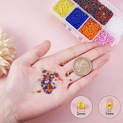 Смешанные 12/0 круглые стеклянные бусины&nbsp;SEED-PH0006-2mm-04