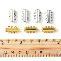 8 комплект 2-цветных 3-рядных магнитных застежек-слайдеров из латуни KK-FS0001-60