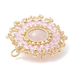 Плоские круглые подвески из натуральных смешанных драгоценных камней PALLOY-MZ00135-M