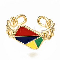 Манжеты из латуни с эмалью RJEW-N035-005-NF