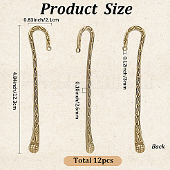 12 pz bastoncini per capelli in lega&nbsp;MRMJ-SC0001-65