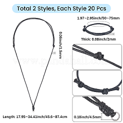 40 collana con ciondolo e bracciale in cordino cerato regolabile in 2 stili&nbsp;NJEW-SC0001-63