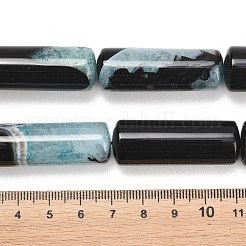 天然石瑪瑙ビーズ連売り  染め＆加熱  コラム  アクアマリン  39.5~40x13.5~15mm  穴：1.2~1.4mm  約10個/連  15.51''~15.63