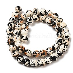 Синтетические камуфляжные бусины окрашенные в бирюзовый цвет G-E594-24Q-A